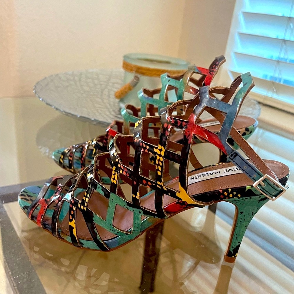 Steve Madden very strappy high heel sandals